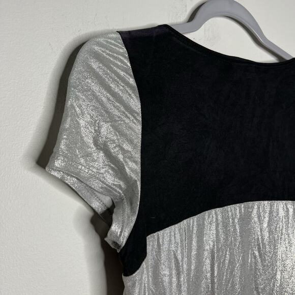 Custo Barcelona Dress Womens Size 3 US Medium Black Silver Silk Blend Sequin Y2K - Picture 6 of 16